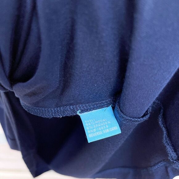 J McLaughlin Elora Side Tie Sheath Dress Blue Jersey Knit Casual Womens Medium - Picture 7 of 7